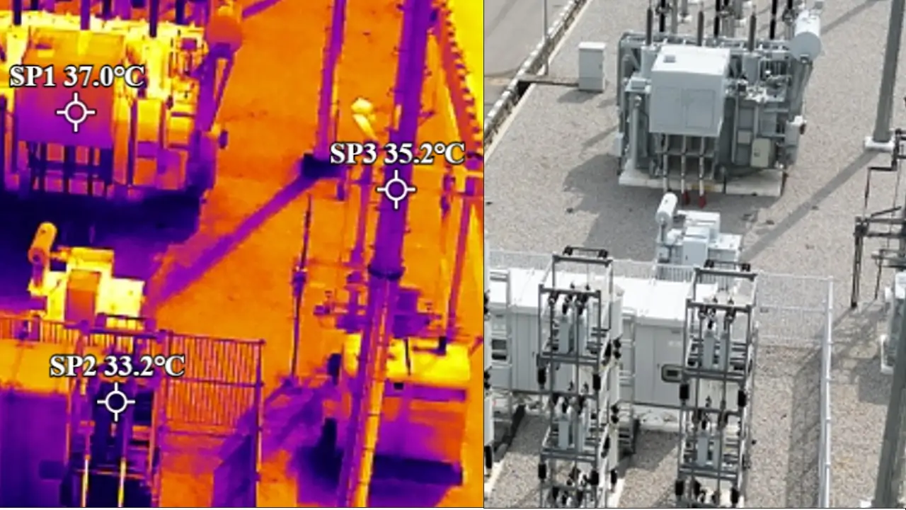 ภาพสี (RGB) และภาพความร้อน (Thermal) แบบเปรียบเทียบเคียงกัน